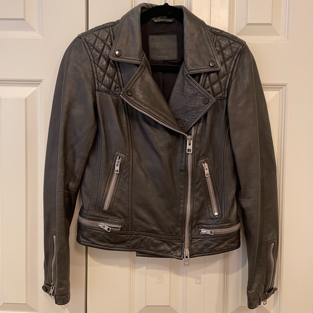 All Saints barely worn size 6 leather jacket